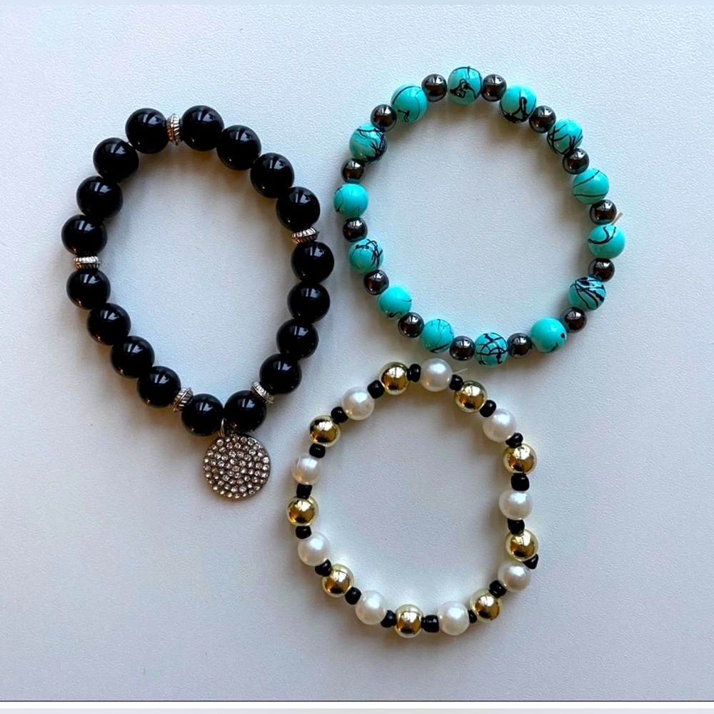 S&D Modern Bohemian Beaded Stretch Bracelet Set